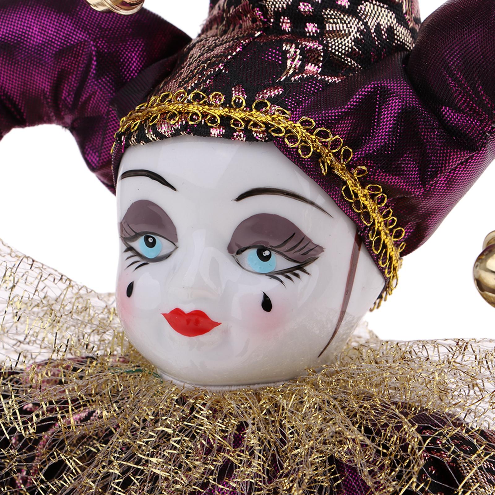 Vintage Collectible Porcelain Dolls - Italian Style Porcelain Dolls Clown Triangel