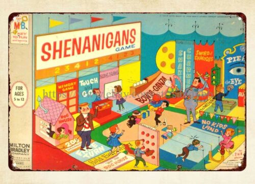 Vintage Collectible Stores - Shenanigans Board Game 1964 metal tin