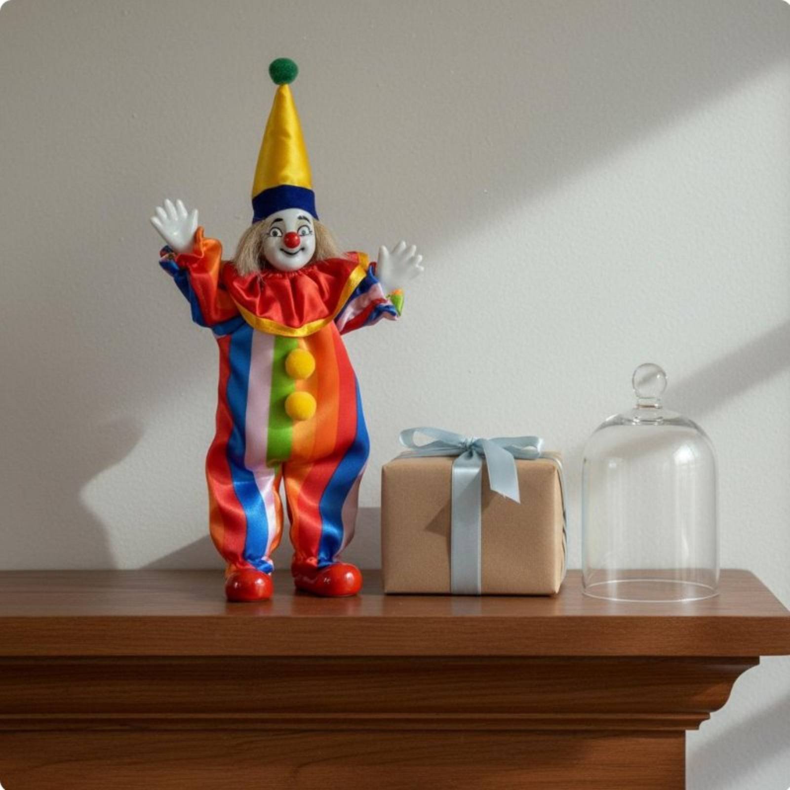 Vintage Collectible Porcelain Dolls - Vintage Porcelain Clown Doll Distinctive Gift