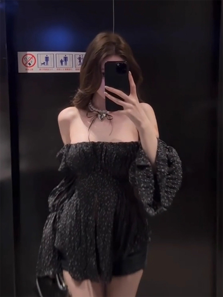 Vintage Collectible Bells - Black Bell Sleeve Top And High