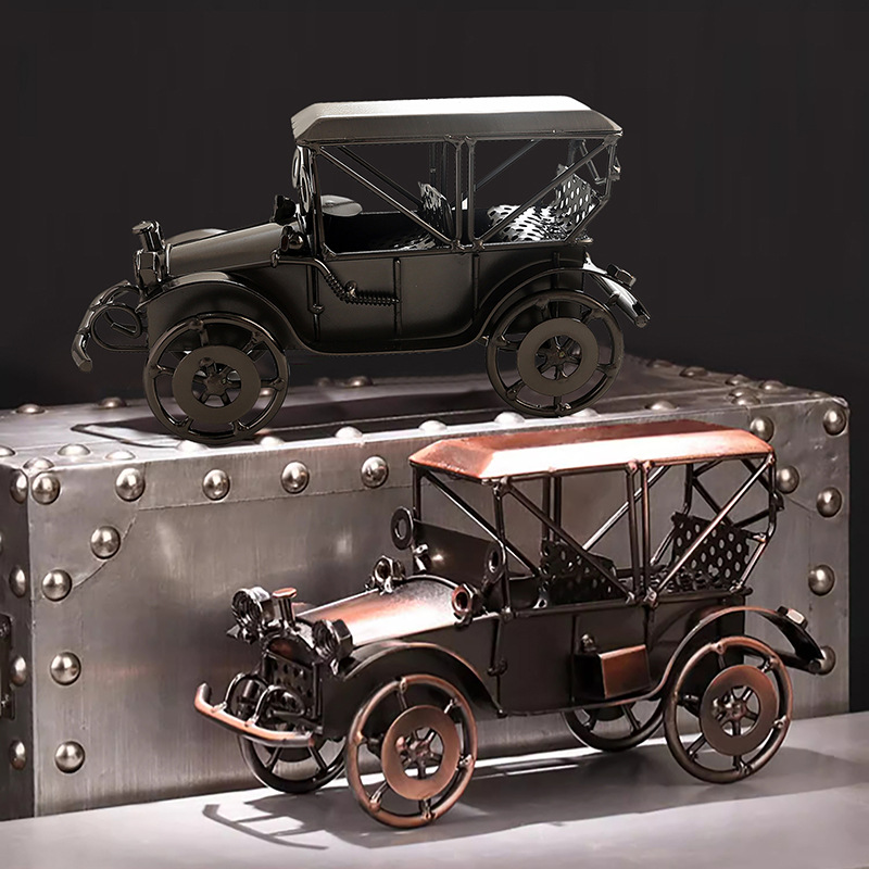 Vintage Collectible Model Cars - European Style Vintage Alloy Old Car