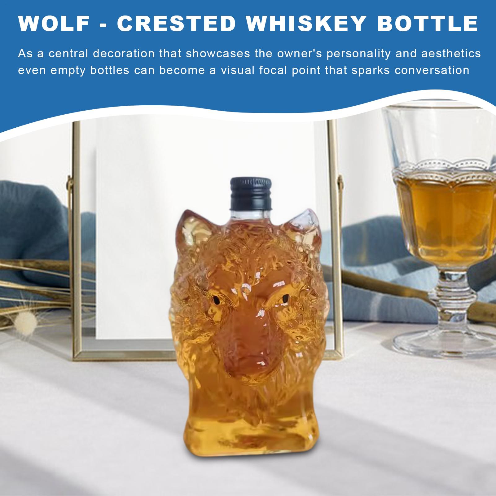Whiskey Bottle Wolf Shape Wine - огляд і ціна Vintage Collectible Glass
