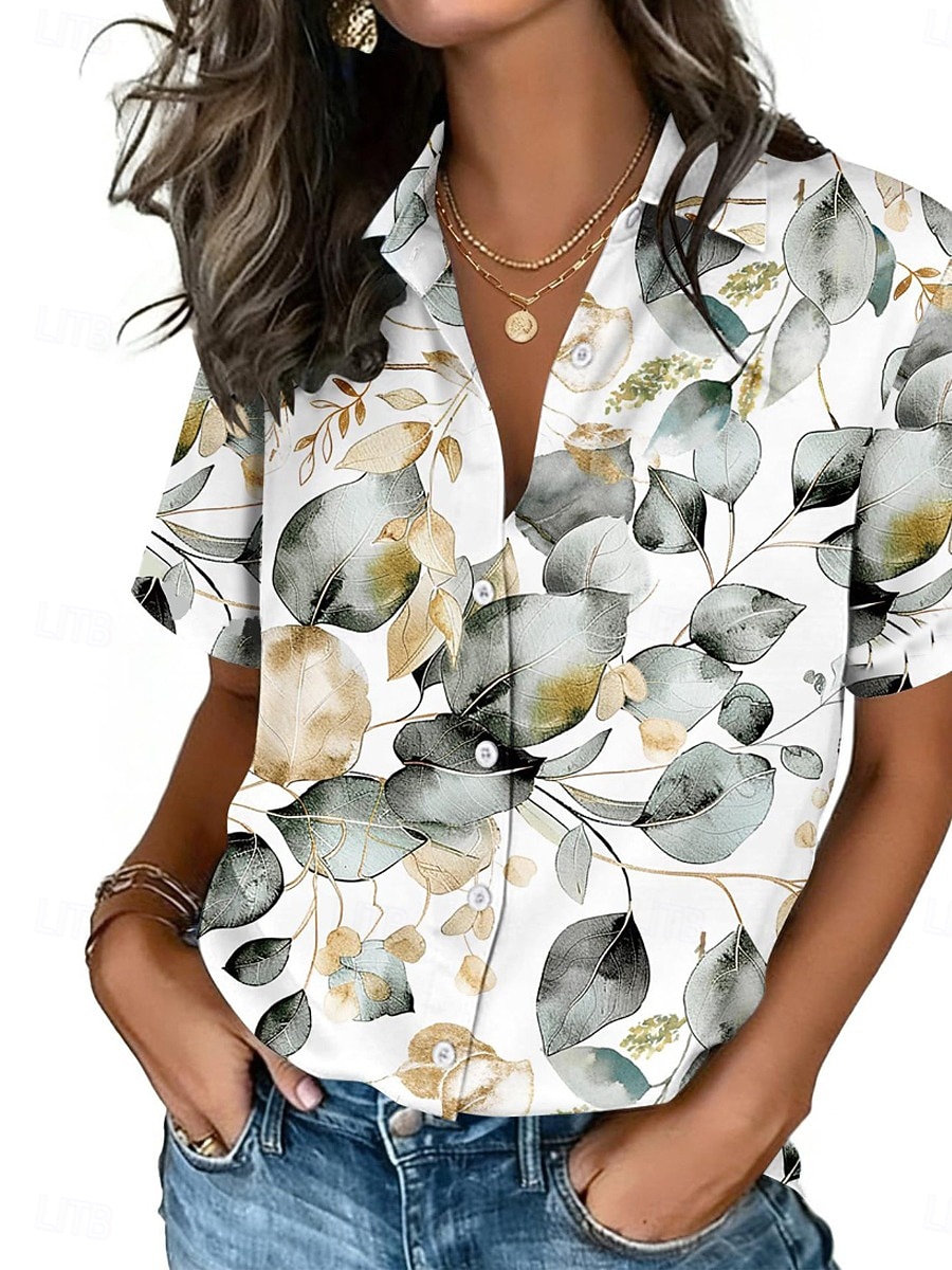 Women's Dot Print Lapel Shirt  - огляд і ціна Vintage Collectible Buttons