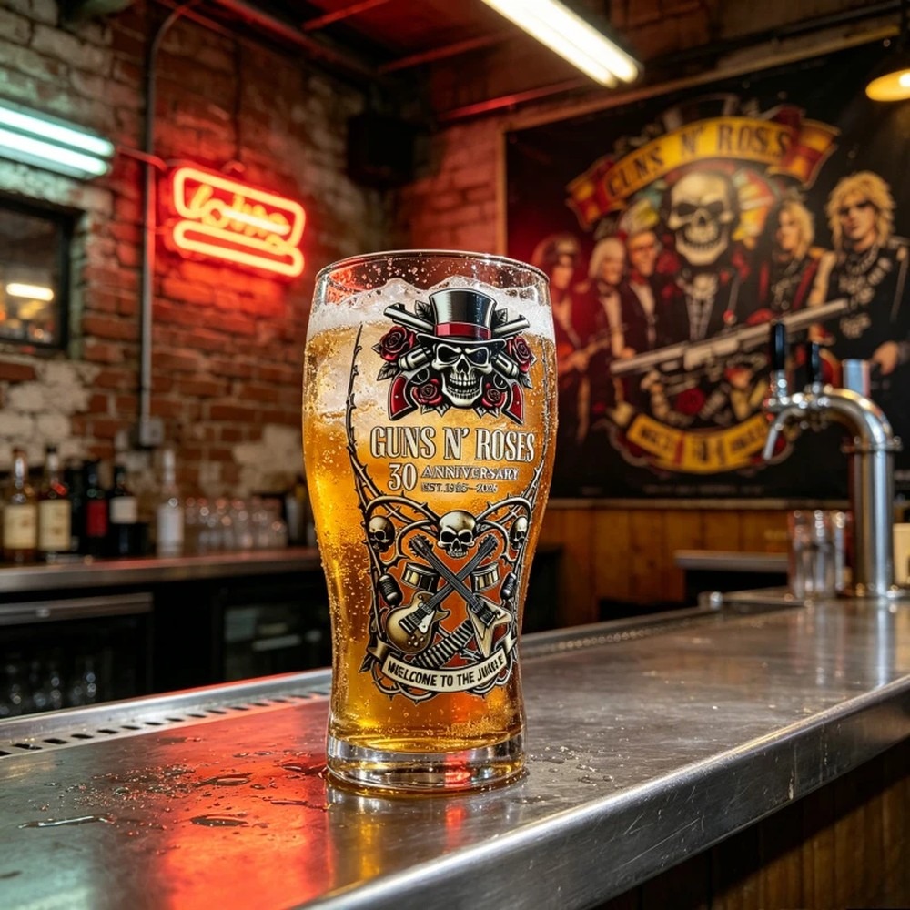Guns N' Roses Memorial Beer Mu - огляд і ціна Vintage Collectible Glass