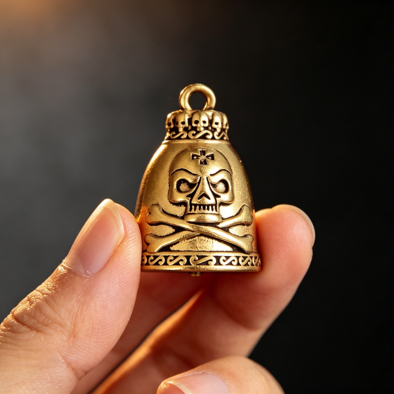 Brass Skull Bell Figurine 3.3c - огляд і ціна Vintage Collectible Bells